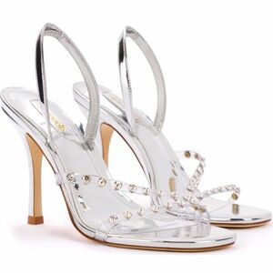 NEW Larroude Annie Swarovski Crystal Embellished Slingback Sandal